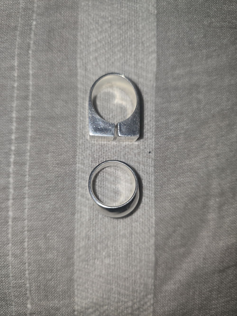 Sterling Silver Rings - Modern Geometric Design (Marked 925)